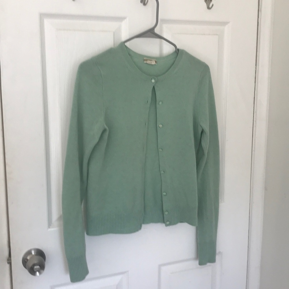 mint green cashmere j crew sweater